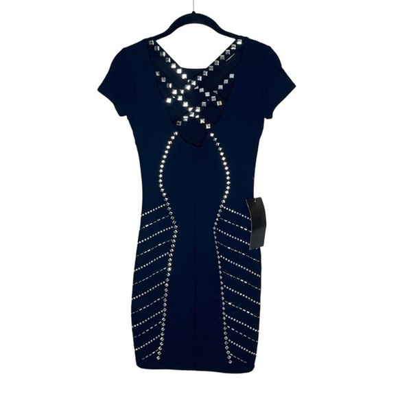 BEBE Black Studded Body Con Sheath‎ Dress - Picture 3 of 7